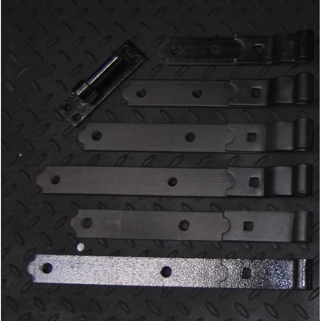 Pair Heavy Duty Gate Hook & Band Black or Galvanised Straight Cranked Hinges Pin