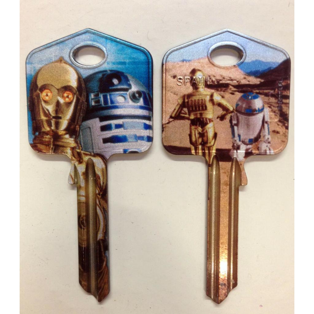 Star Wars R2-D2 C-3P0 Blank Key fit Yale 1A/U6D/UL2 Dark Side R2 D2 C 3PO 