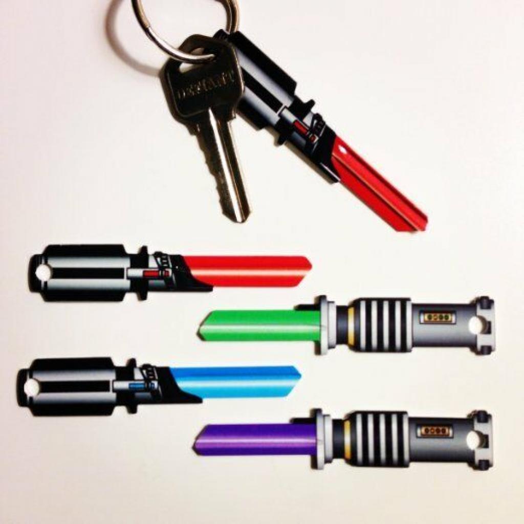 2 x Star Wars Lightsaber Blank Key fits Yale 1A/U6D red blue The Force