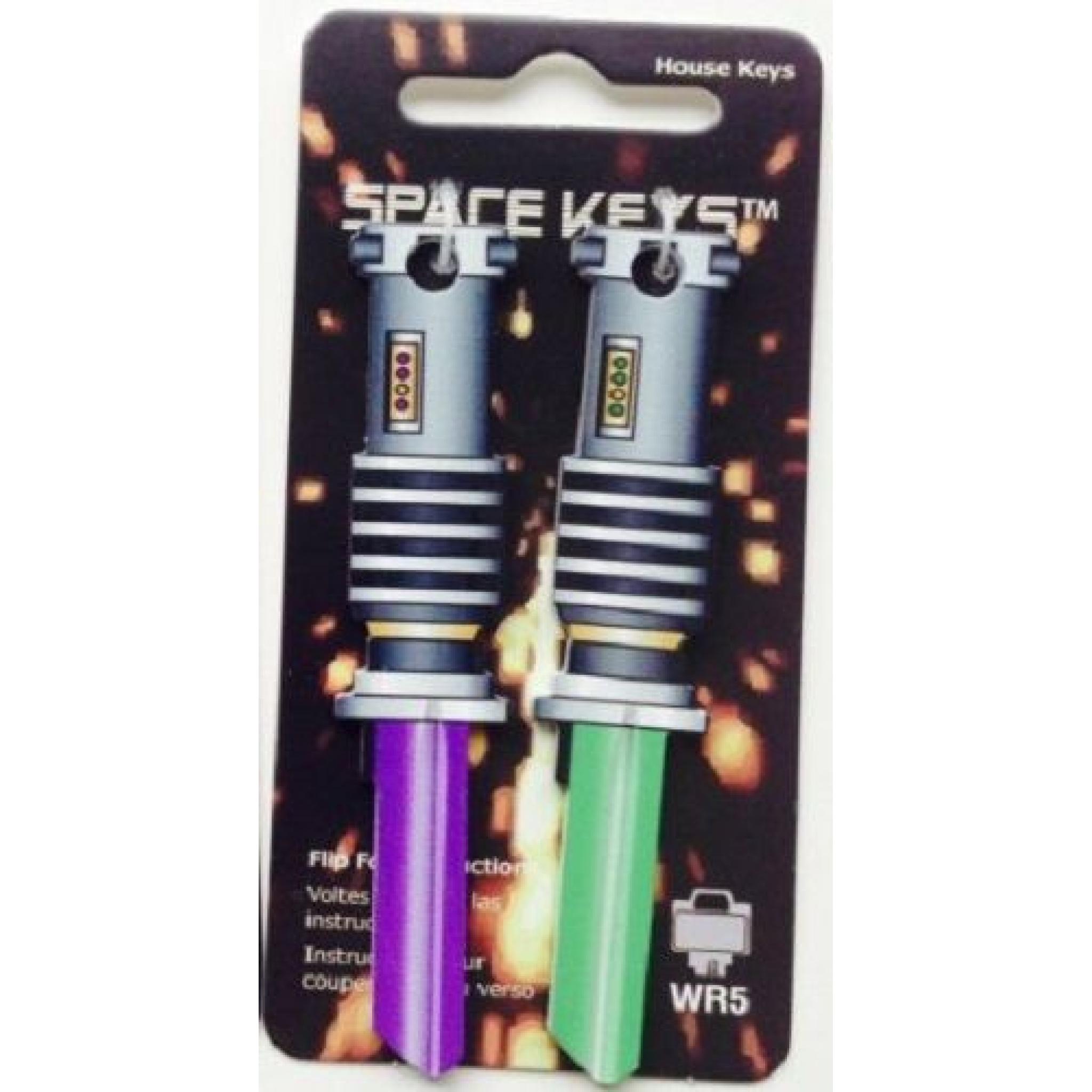 2 x Star Wars Lightsaber Blank Key fits Yale 1A/U6D purple/green