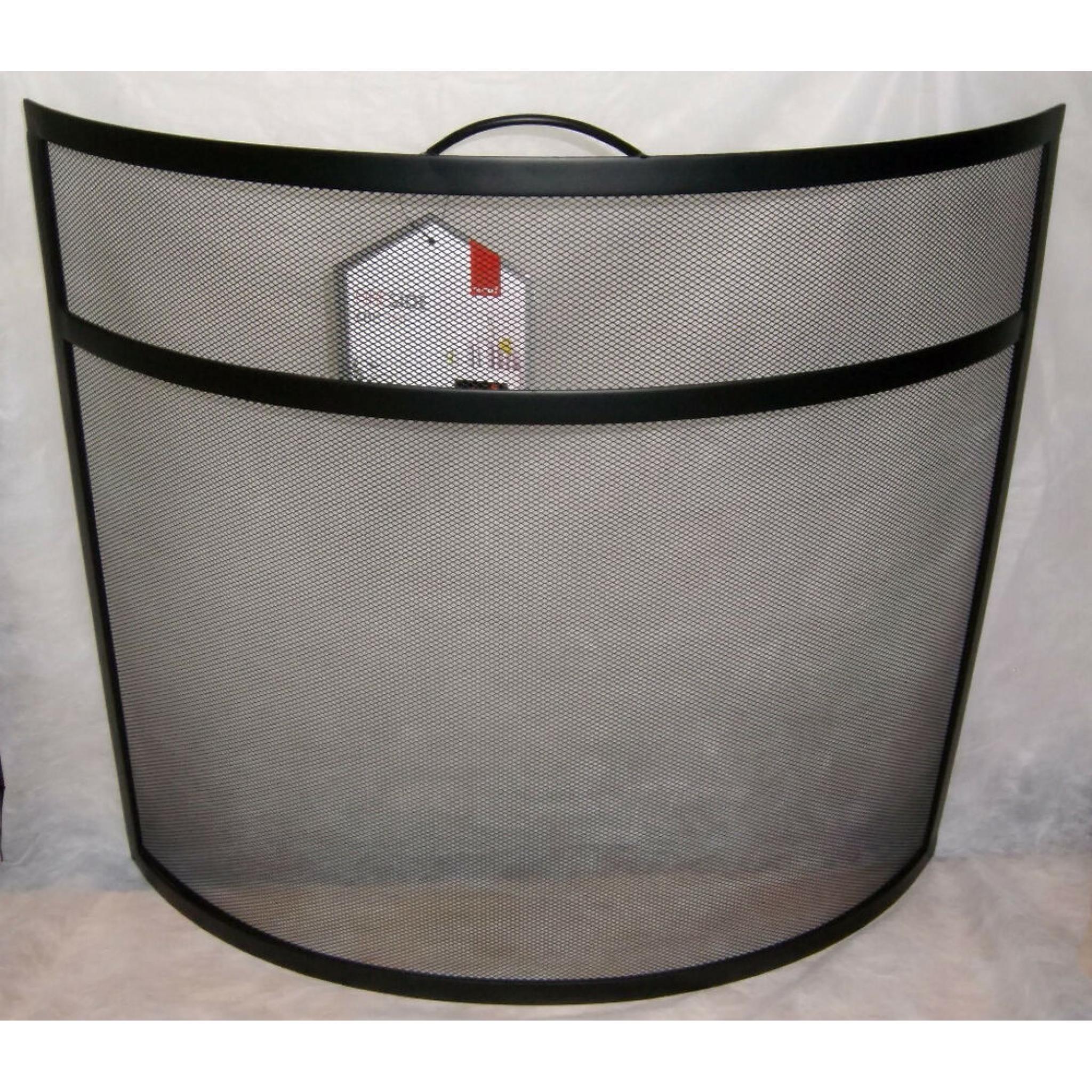 NEW DEVILLE Heavy Duty Curved Coal Fire Screen Spark Guard 25"hx27"w BLACK