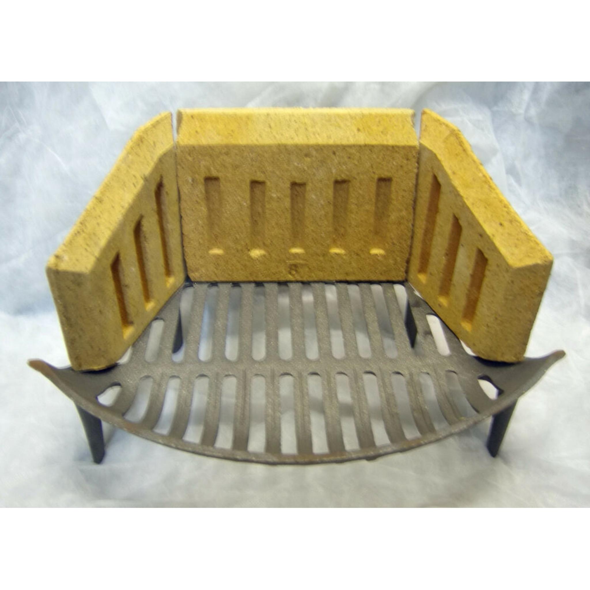 16" Fire Grate & Brick Set Sides & Back 8 inch for Coal Solid Fuel