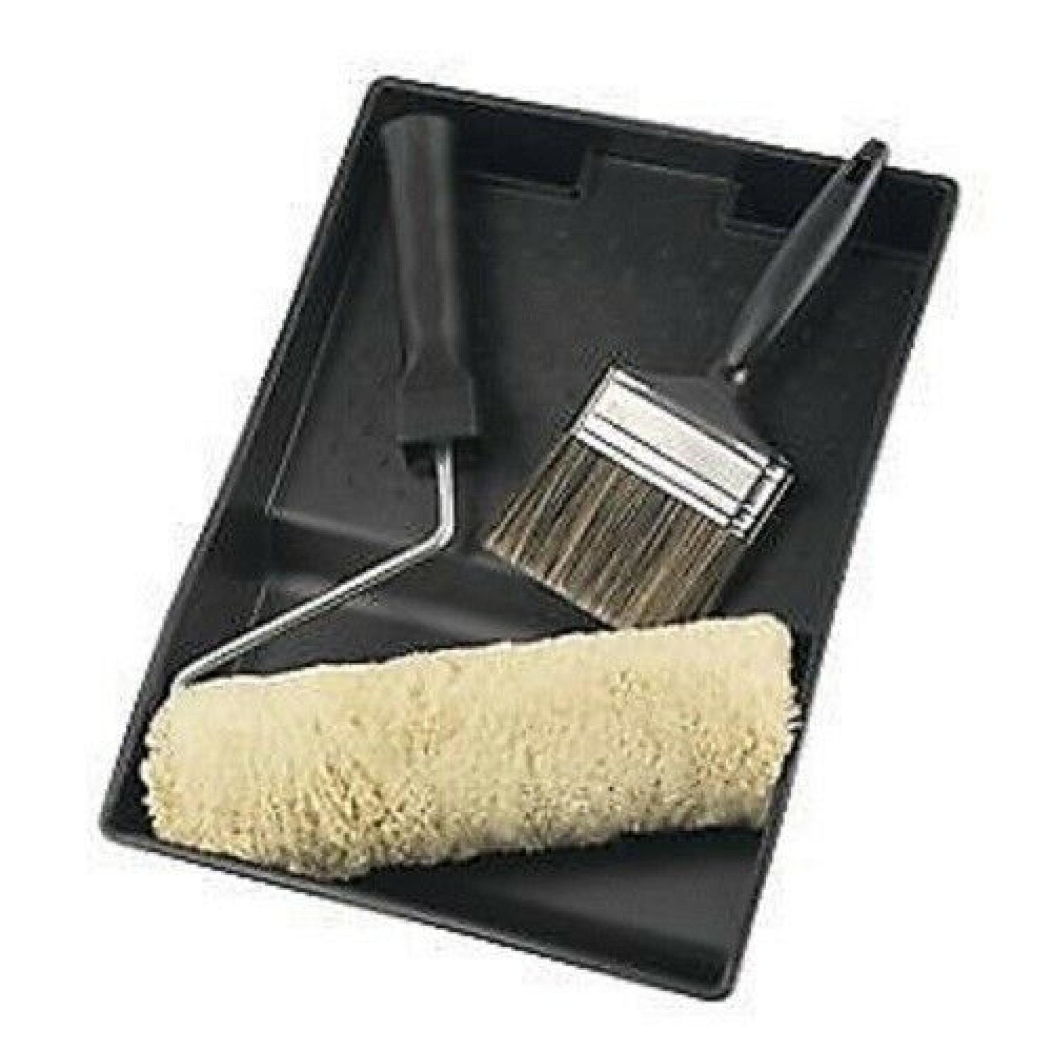 !!NEW!! 9" Masonry Paint Roller & 4" Brush Set Tray Heavy Duty Stone
