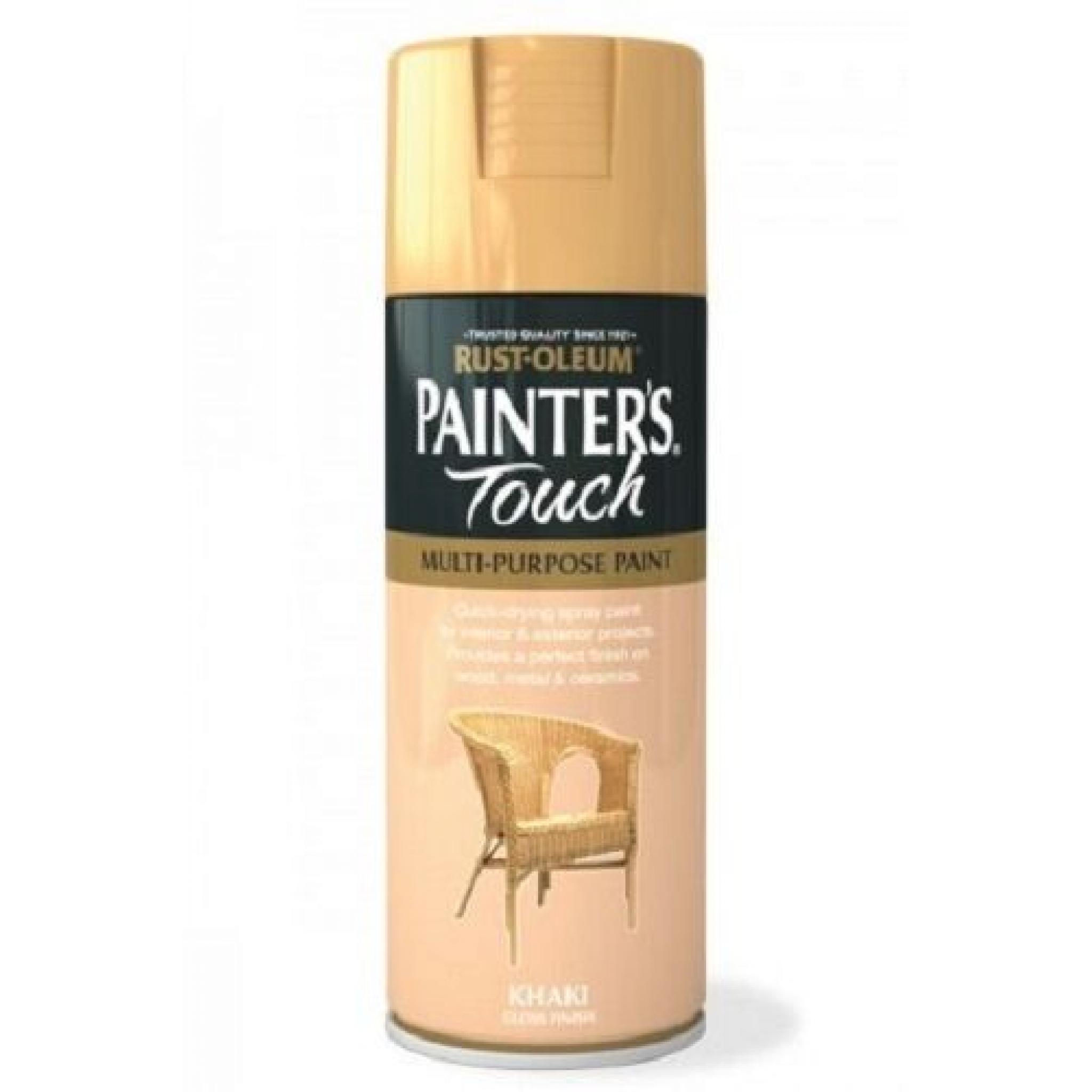 KHAKI Gloss Fast Dry Spray Paint Aerosol 400ml MultiPurpose RUSTOLEUM