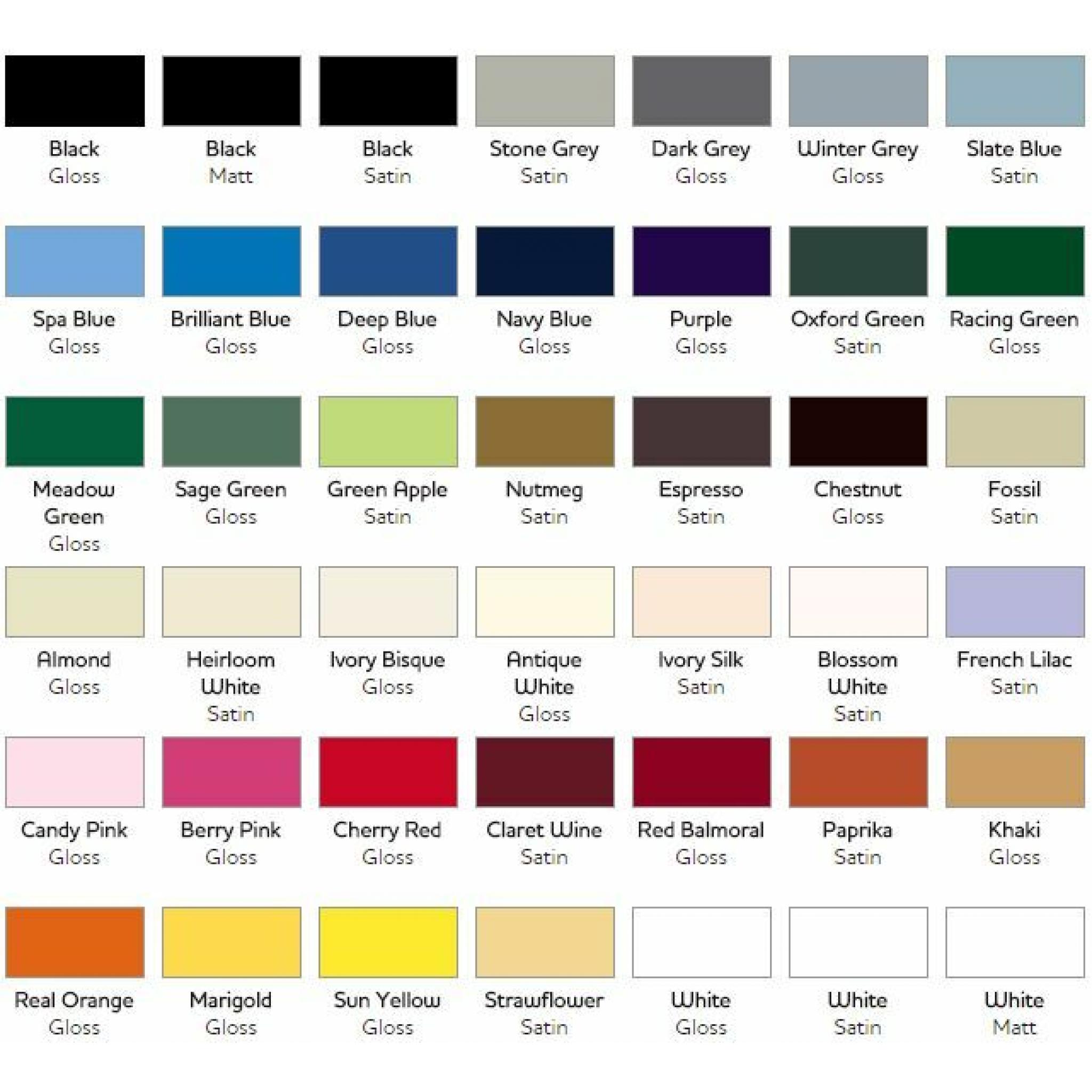 Gloss Spraypaint Color Chart Paint Color Chart Spray vrogue.co