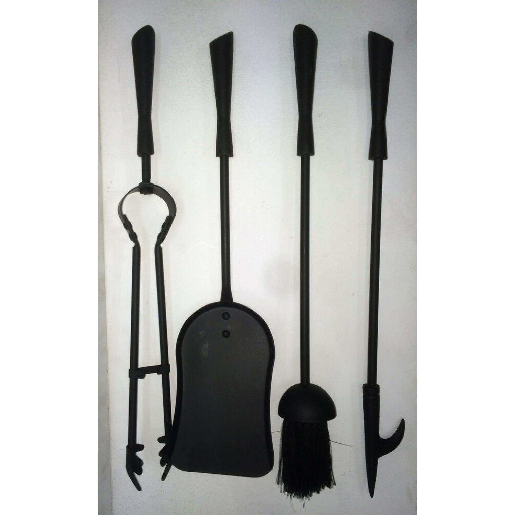 Manor 2127 24" STYLE Black Satin Heavy Duty Companion Fire Set Tongs Poker