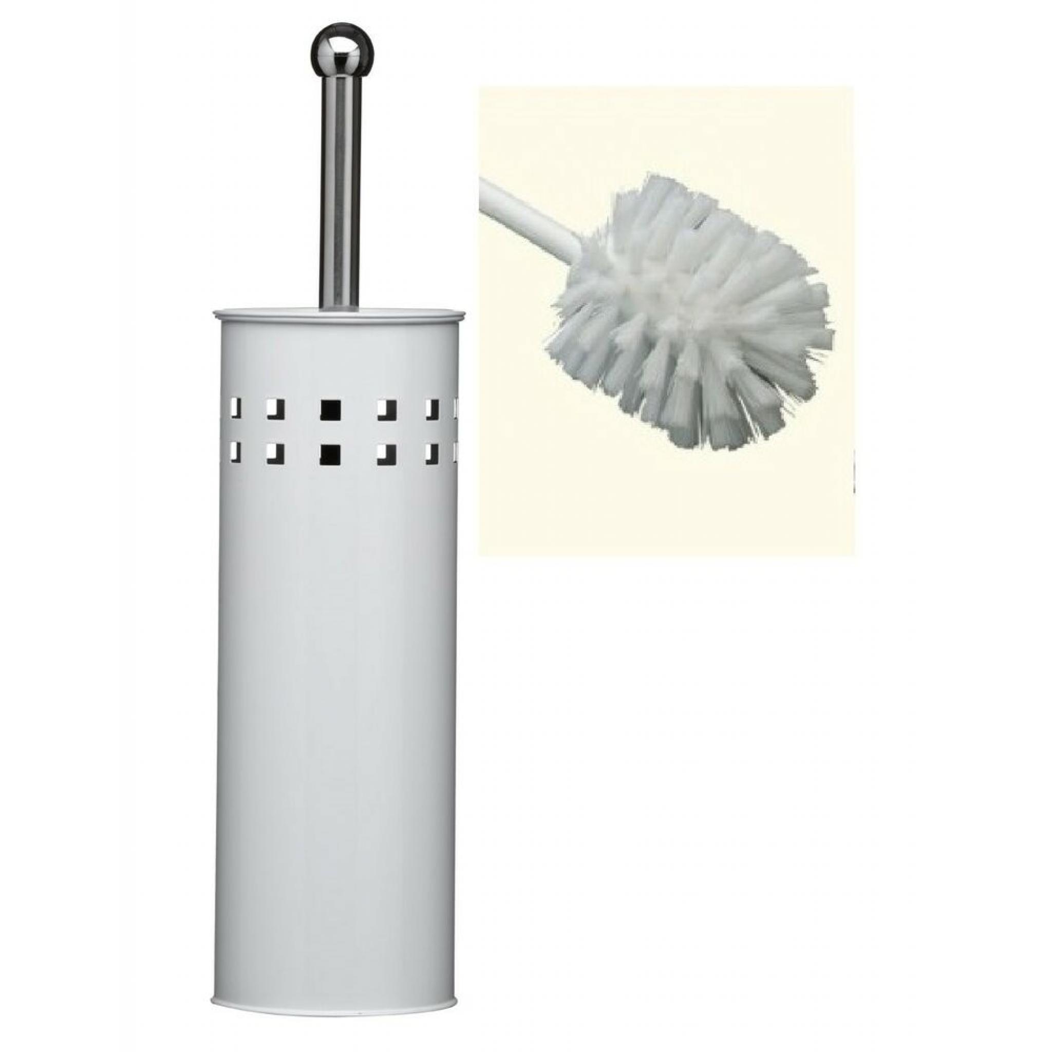 Toilet Roll Holder & Toilet Brush Set Bathroom Stainless Steel White