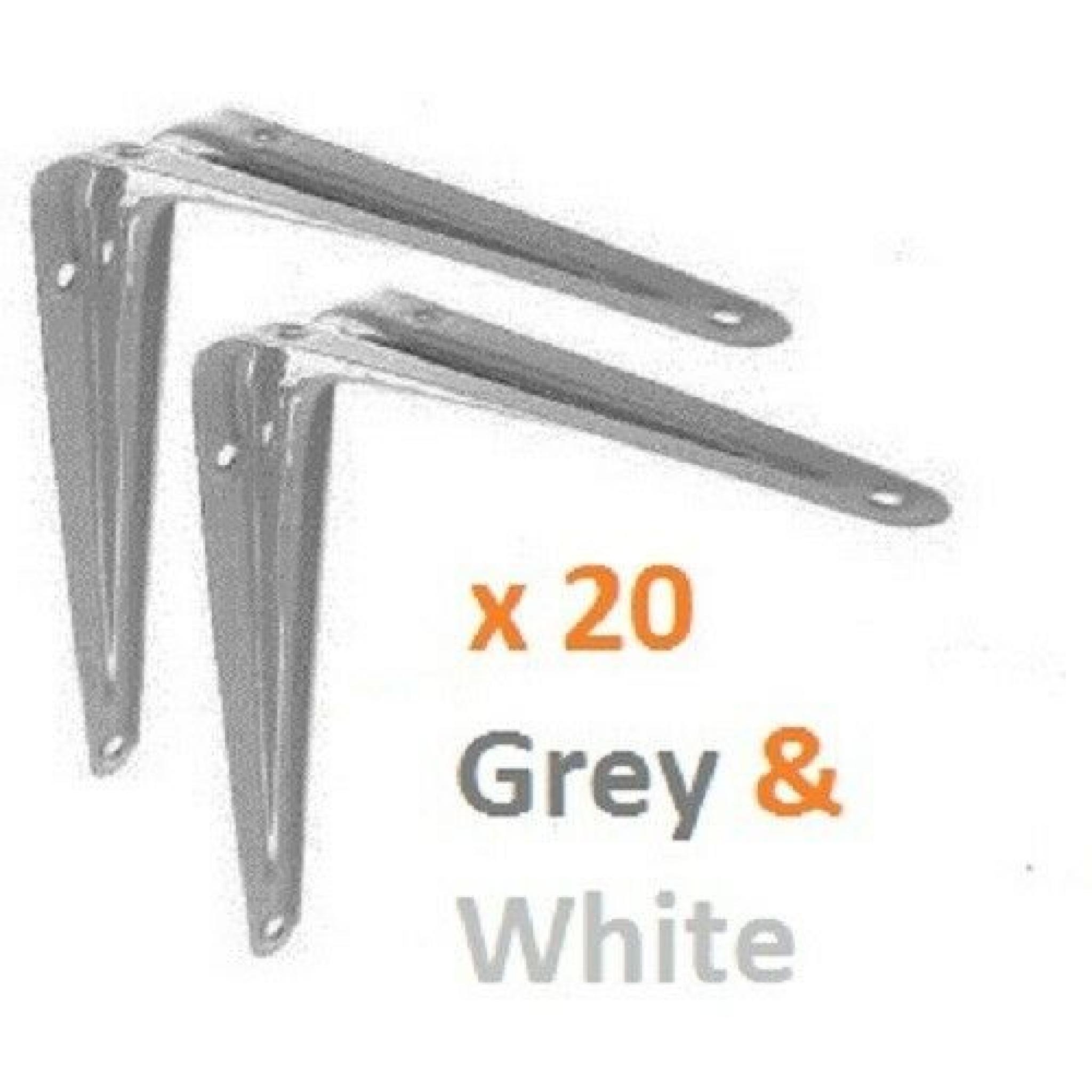 12" X 10 INCH BOX OF 20 LONDON SHELF BRACKETS SUPPORT BRACKET METAL