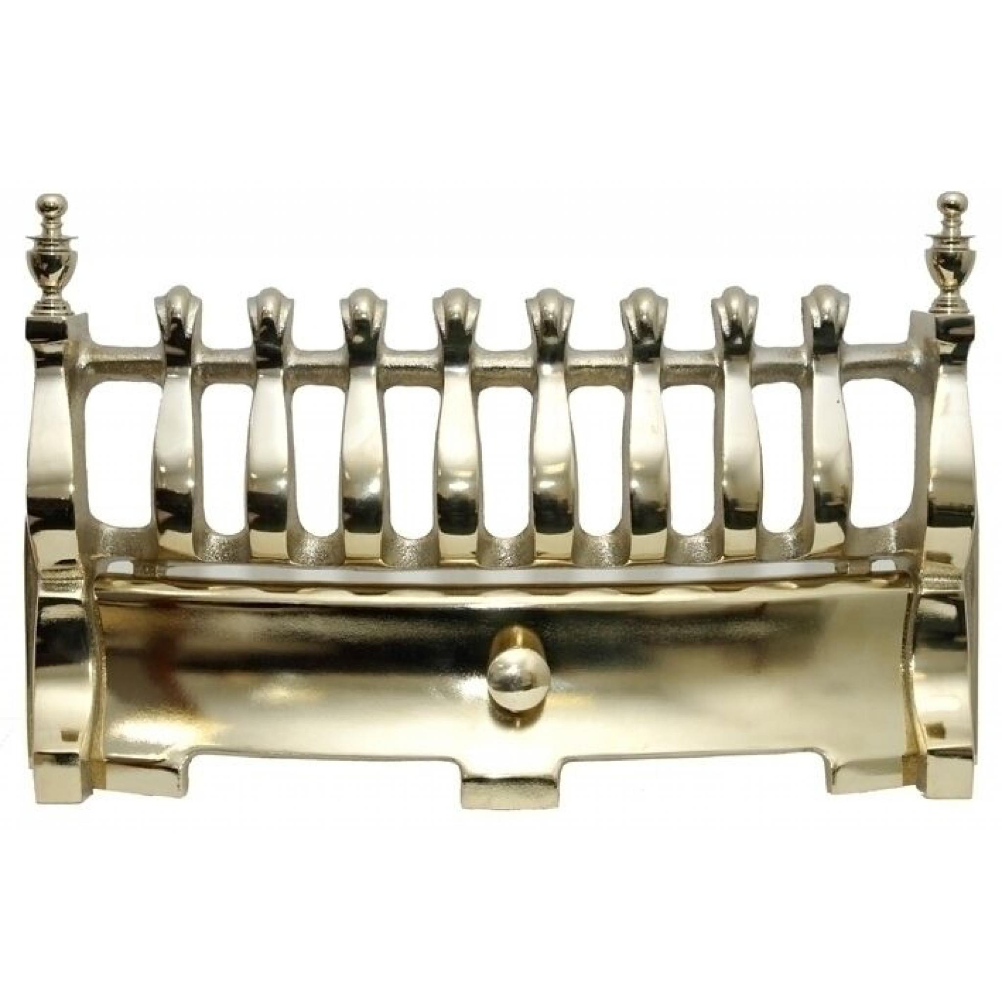 Blenheim Polished Brass Fret Front 16" inch Solid Fuel Fire Grate Coal Gold