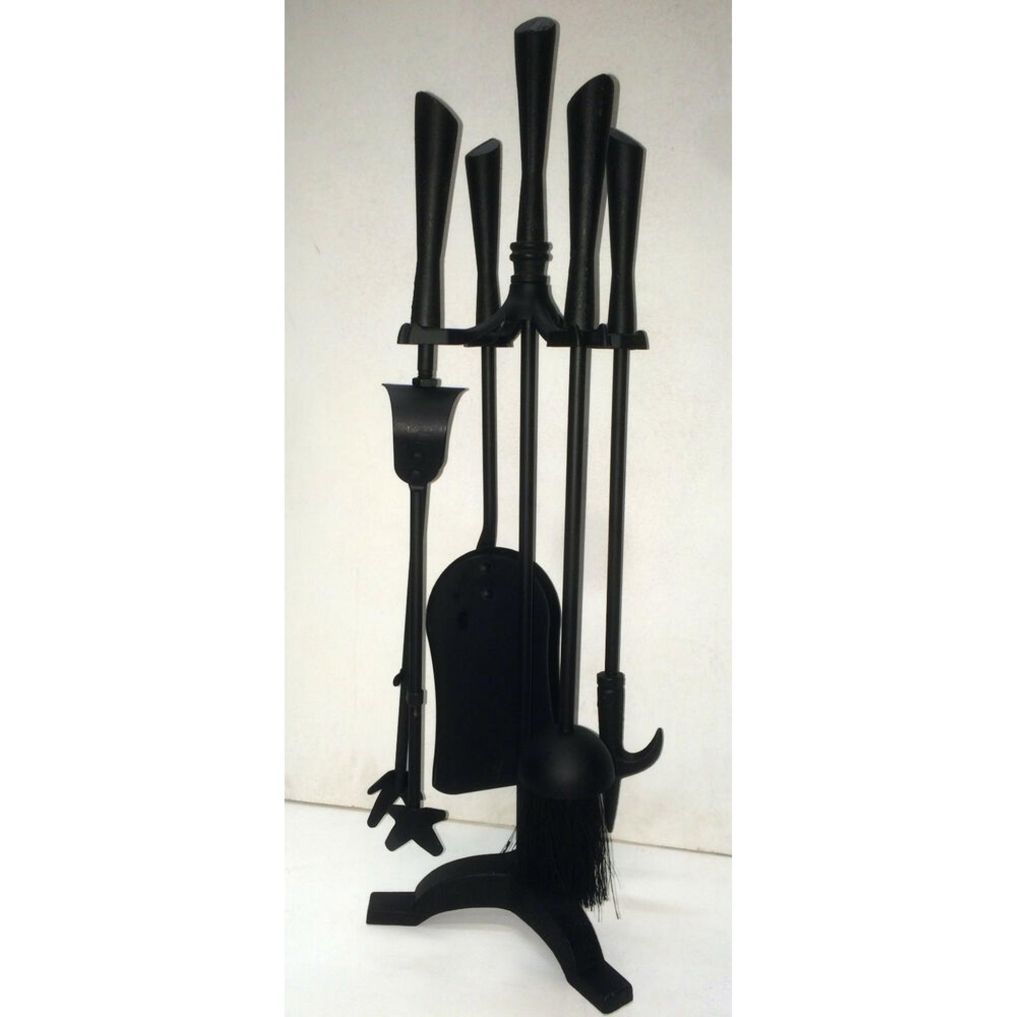 Manor 2127 24" STYLE Black Satin Heavy Duty Companion Fire Set Tongs Poker