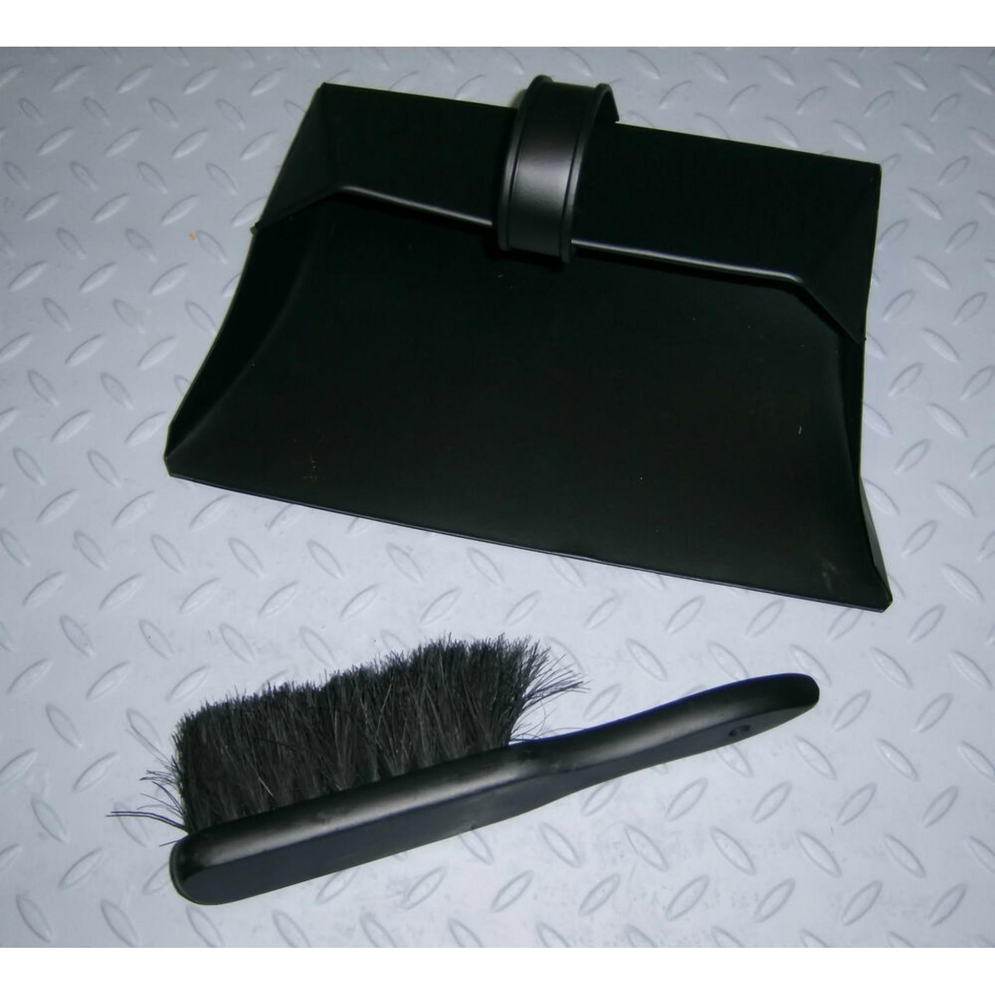 !!!NEW!!! Deville METAL Dustpan & Brush Strong Satin Black Fire Ash