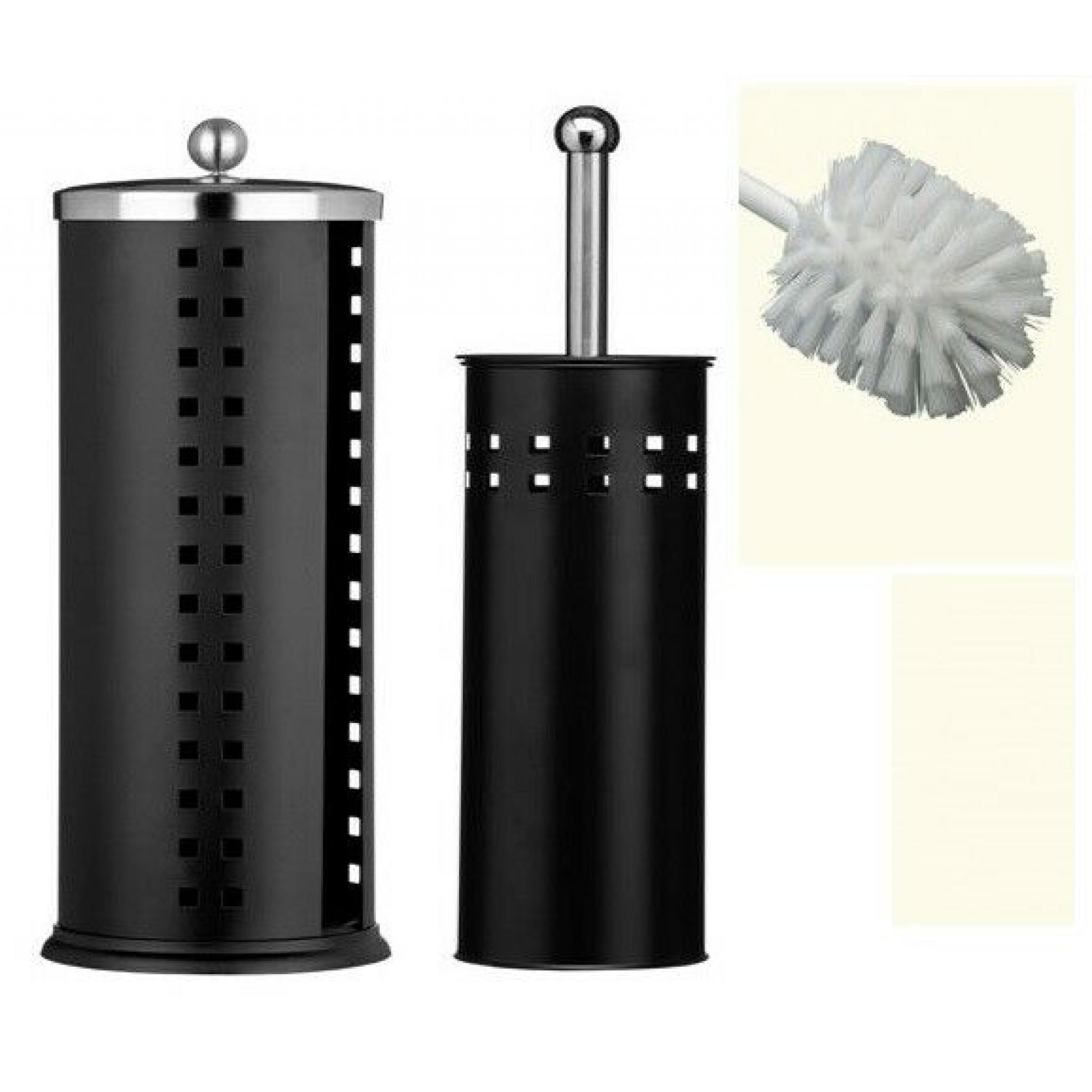 Toilet Roll Holder & Toilet Brush Set Bathroom Stainless Steel White Black Blue