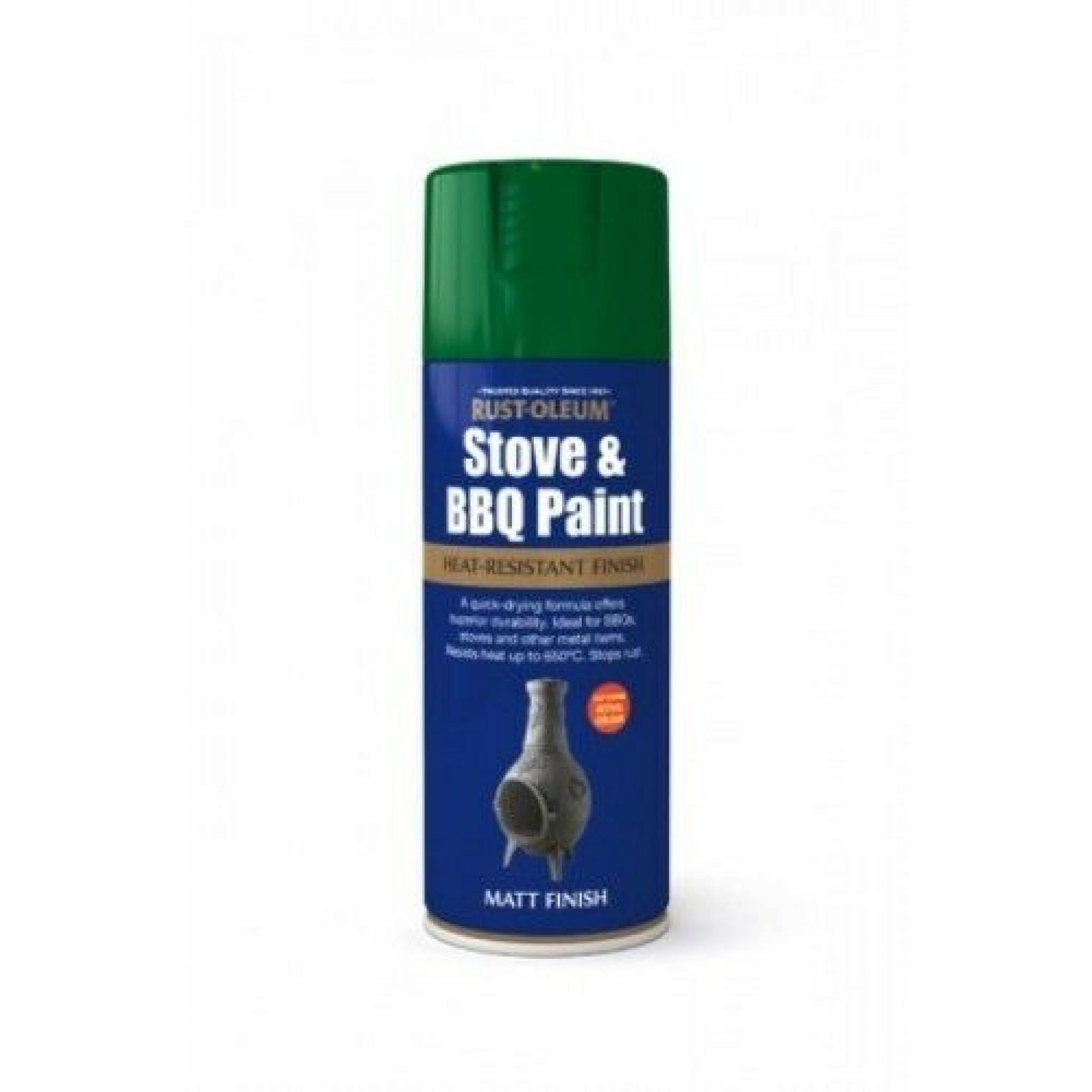 STOVE & BBQ PAINT GREEN RUSTOLEUM Fast Dry Spray Paint Aerosol 400ml