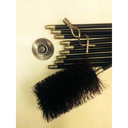4" inch x 30ft Long Flue Brush Chimney Soot Cleaning Sweeping Set Drain Rods