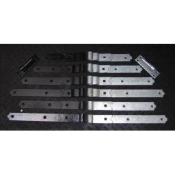 Pair Heavy Duty Gate Hook & Band Black or Galvanised Straight Cranked Hinges Pin