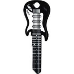 Black Electric Guitar Rockin' Keys Blank Key fits Yale 1A/U5D