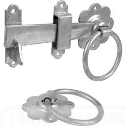 180mm 7" inch Ring Handle Gate Door Latch Catch Galv'd