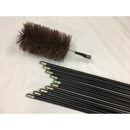 6" inch x 30ft Long Flue Brush Chimney Soot Cleaning Sweeping Set Drain Rods