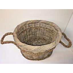 Oval Heavy Duty - Hand Made Rattan Wicker Fire Log Basket Laundry Storage (522)