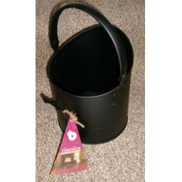 DEVILLE Mini Coal Fire Log Burner Bucket Hod Holder with Handle BLACK small
