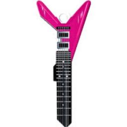 Pink Electric Guitar Rockin' Keys Blank Key fits Yale 1A/U6D