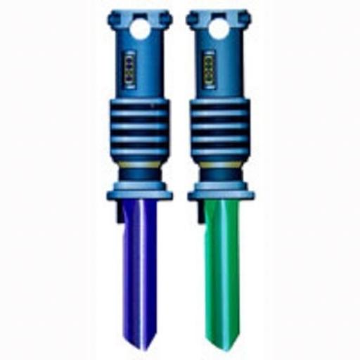 2 x Star Wars Lightsaber Blank Key fits Yale 1A/U6D purple/green