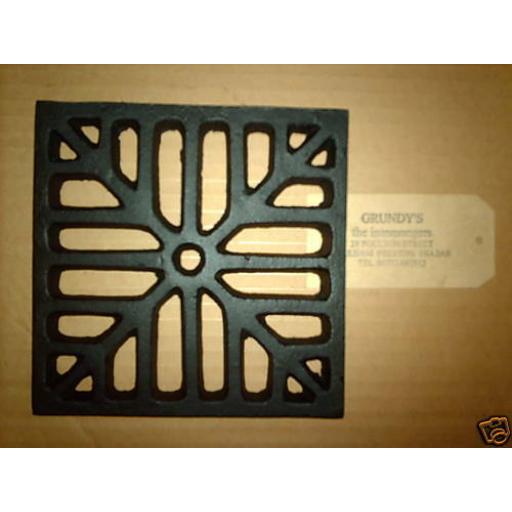 6.5" SQUARE Cast Iron Gully Grid Driveway Drain Cover
