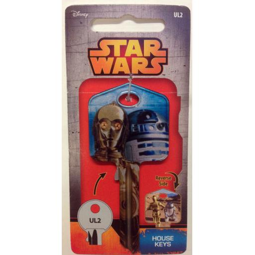 Star Wars R2-D2 C-3P0 Blank Key fit Yale 1A/U6D/UL2 Dark Side R2 D2 C 3PO