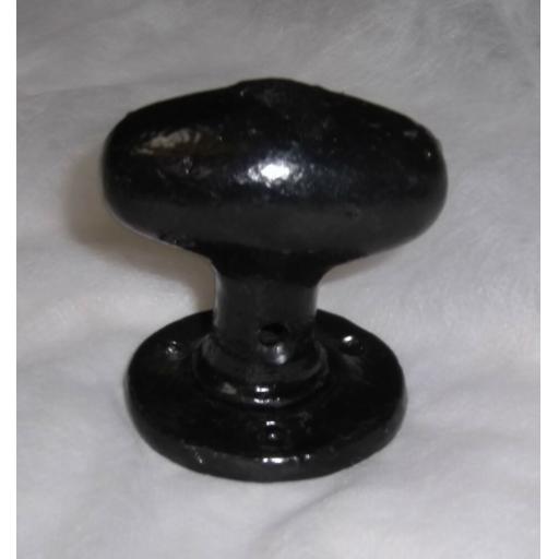 Black Antique Cast Wrought Iron Oval Rim mortice Knob Door Knobs Handles Set