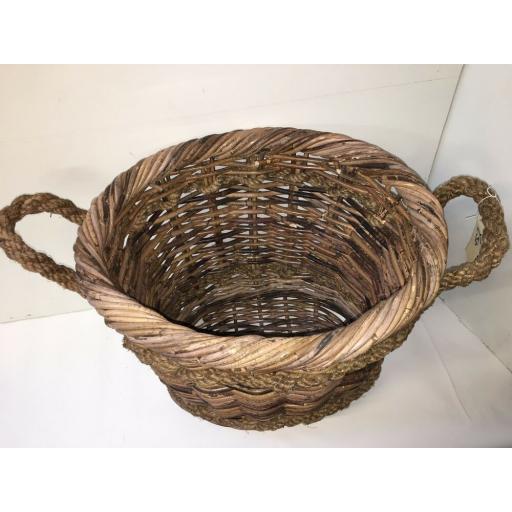 Oval Heavy Duty - Hand Made Rattan Wicker Fire Log Basket Laundry Storage (502)