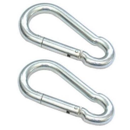 2 x (Choose Size) CARBINE CARABINER Hook Snap Spring Chain Clip STEEL Galvanised