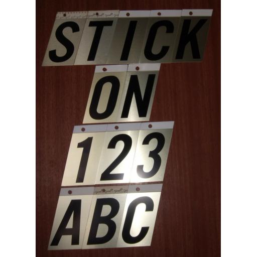 Stick on 3.5" Metal Self Adhesive Letters House Door Sign Dustbin Gold