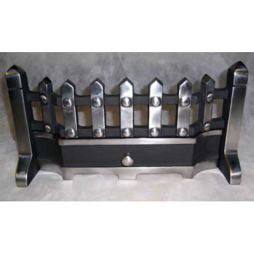Beacon HIGHLIGHT Pewter Silver Fret Front 16" inch Solid Fuel Fire Grate Coal