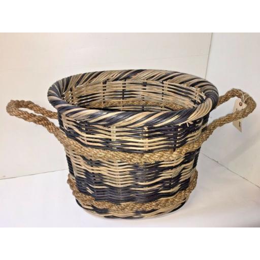Oval Heavy Duty - Hand Made Rattan Wicker Fire Log Basket Laundry Storage (532)