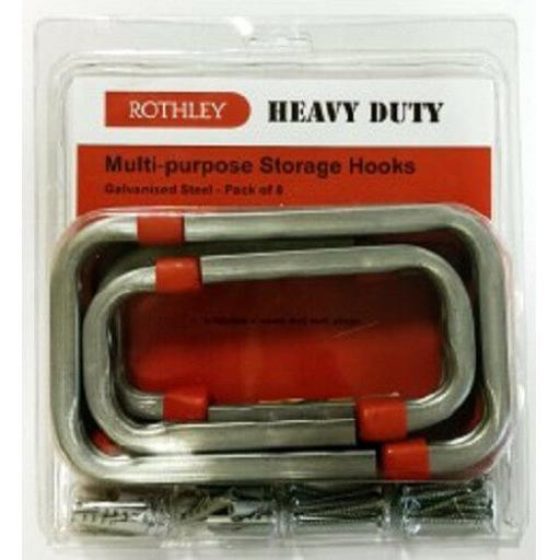 8 Pack Heavy Duty Wall Hooks Storage STRONG Metal Ladder Tools Garage Shed Bike