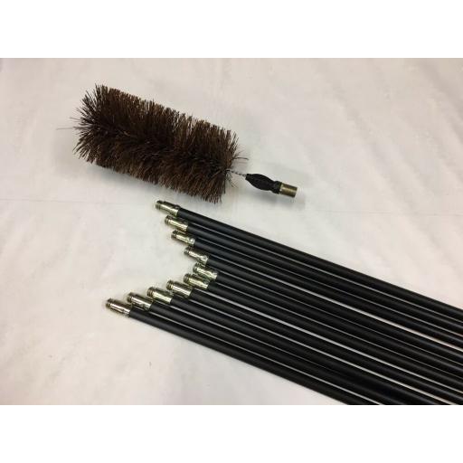 NEW 5" inch x 30ft Long Flue Brush Chimney Soot Cleaning Sweeping Set Drain Rods
