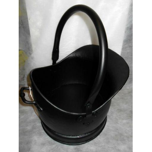 HEAVY DUTY Medium 11" SATIN Black Quality Helmet Bucket Coal Hod Ash Fire Log